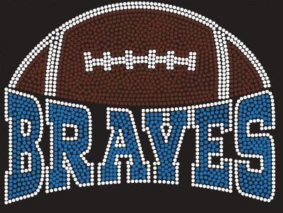 BRAVES FOOTBALL WARPED FILL BLING DESIGN