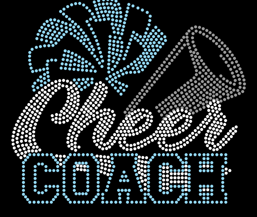 PANTHER PYAA CHEER COACH POM MEGAPHONE BLING DESIGN