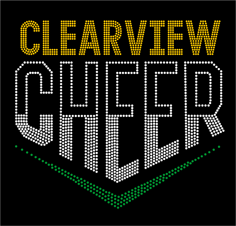 CLEARVIEW CHEER CHEVRON RHINESTONE DESIGN