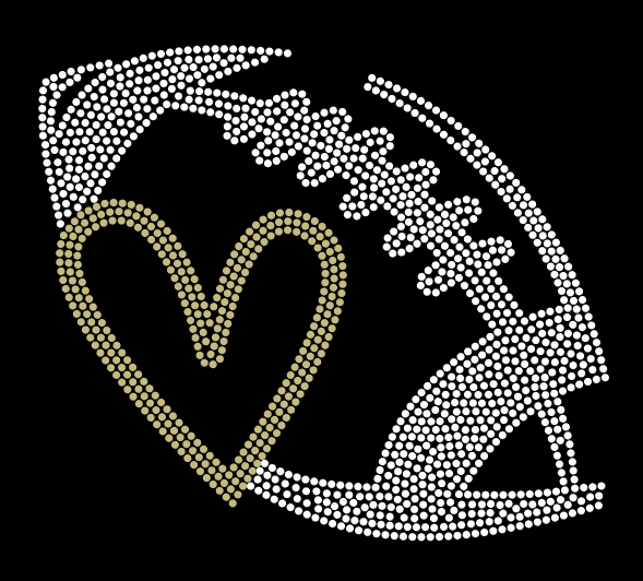 SPARTANS HEEL FOOTBALL BLING DESIGN