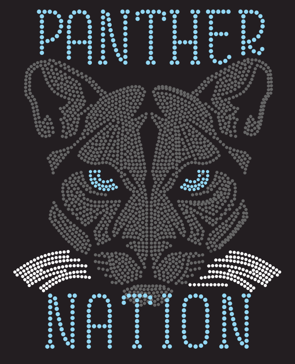 PANTHER NATION FULL PANTHER FACE BLING DESIGN