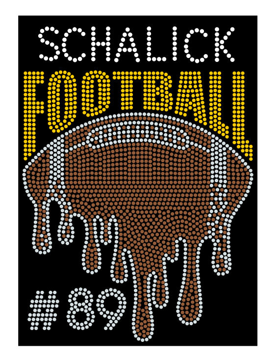 SCHALICK COUGARS DRIP FOOTBALL BLING DESIGN