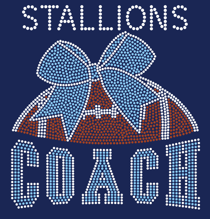 STALLIONS COACH BOW WITH FOOTBALL BLING DESIGN