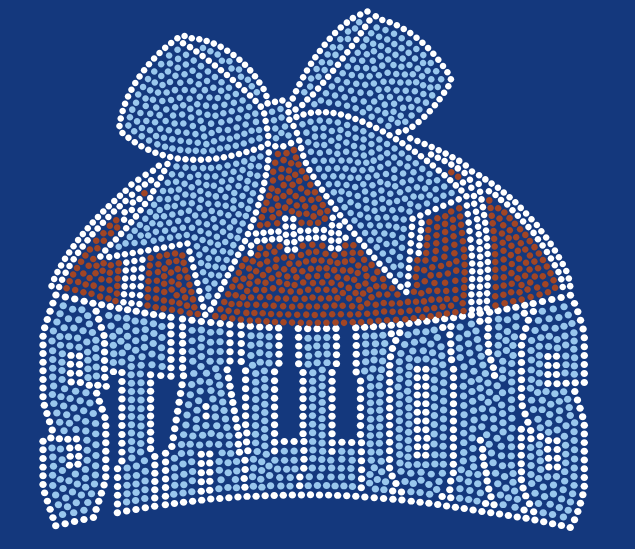 STALLIONS BOW WITH FOOTBALL BLING DESIGN