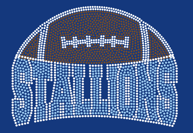 STALLIONS FOOTBALL WARPED BLING DESIGN
