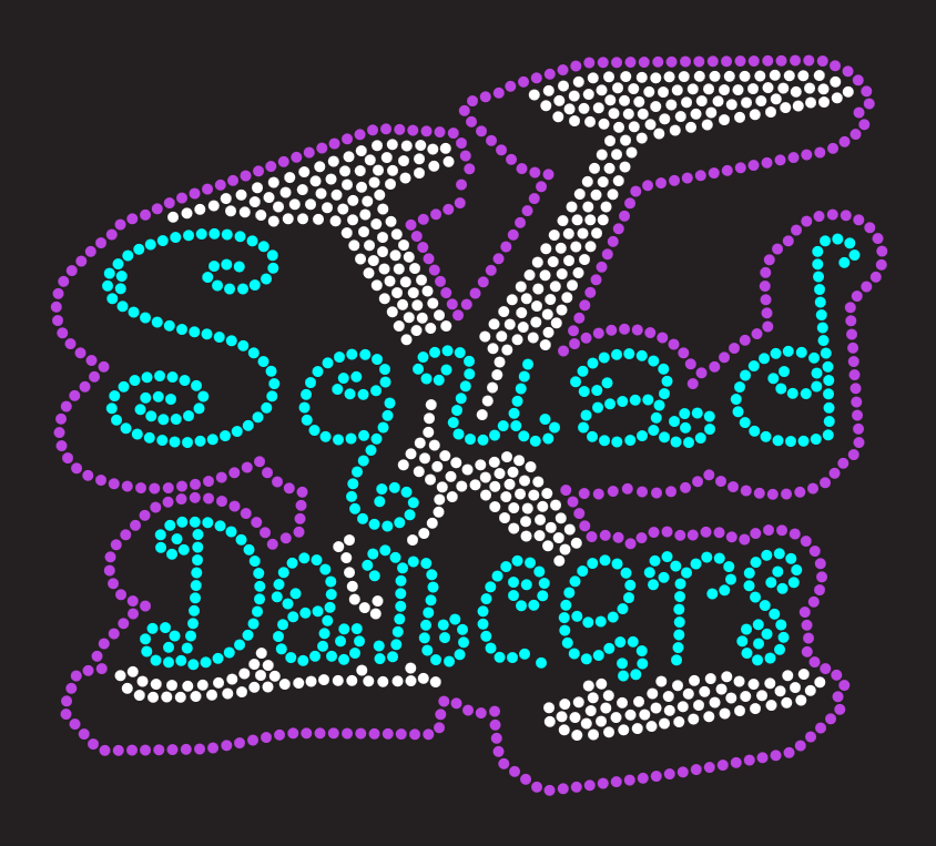 X SQUAD DANCERS CUSTOM RHINESTONE DESIGN LADIES SCOOP NECK TSHIRT