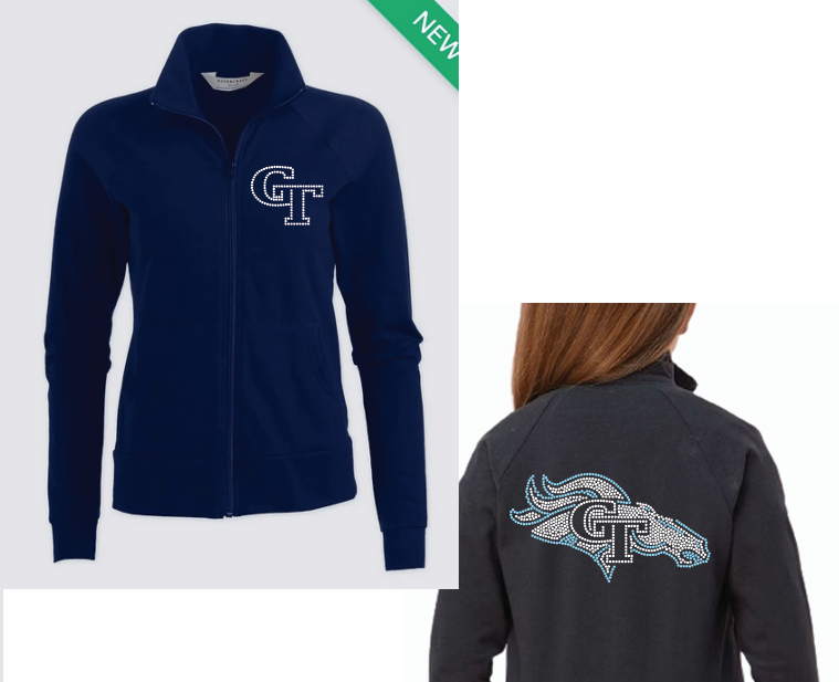 GT STALLIONS NAVY BLUE BLING WARMUP YOUTH/ADULT JACKET