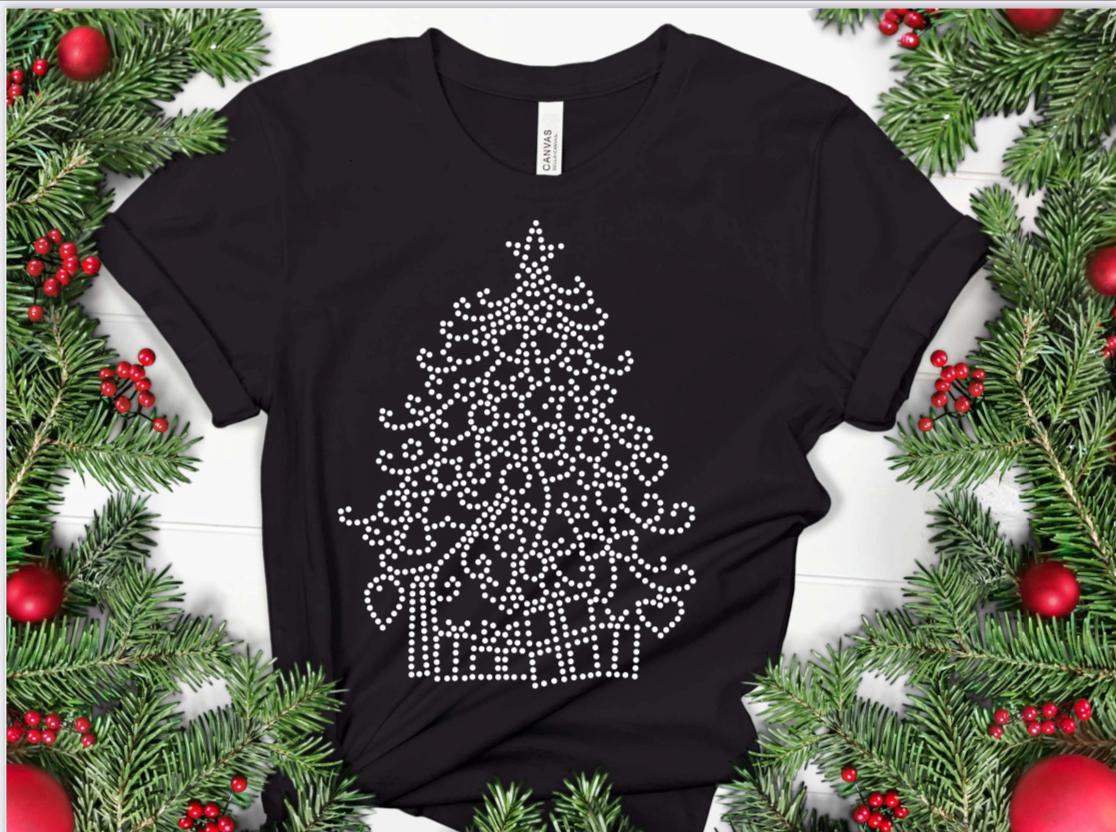 Full Christmas Tree Rhinestone Shirt