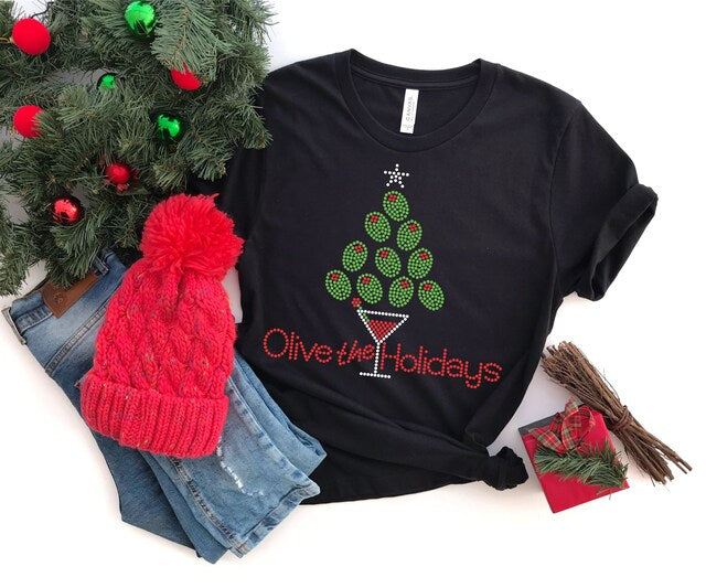 Olive The Holidays Rhinestone Shirt