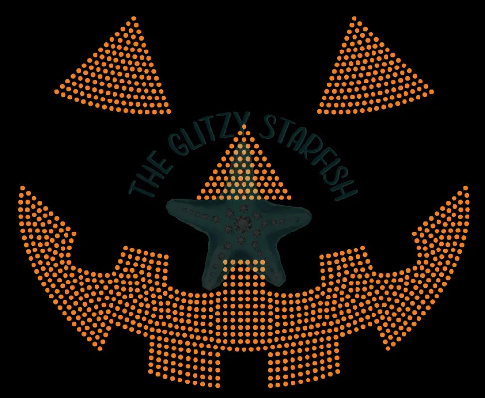 Smiling Pumpkin Face Rhinestone Tshirt