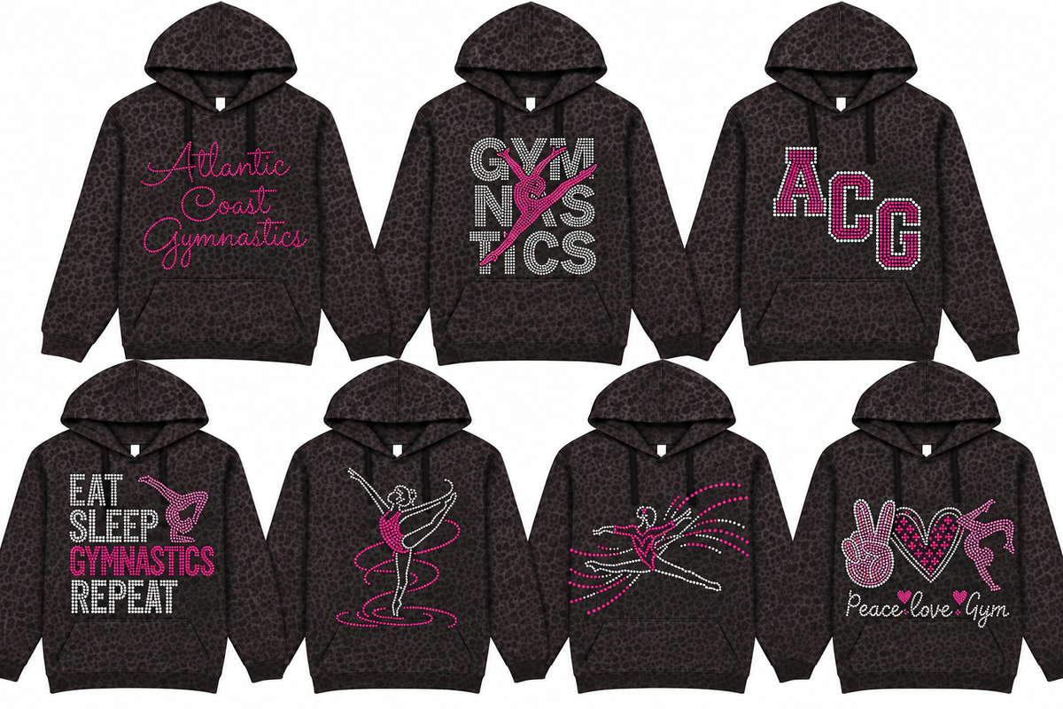 ACG GRAY/BLACK LEOPARD HOODIE YOUTH AND ADULT SIZES