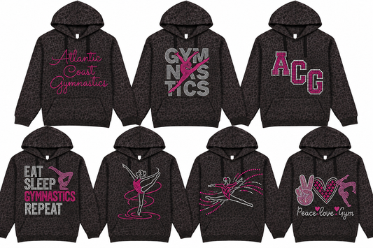 ACG GRAY/BLACK LEOPARD HOODIE YOUTH AND ADULT SIZES