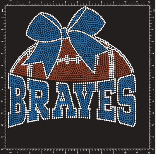 BRAVES FOOTBALL w/BOW BLING DESIGN