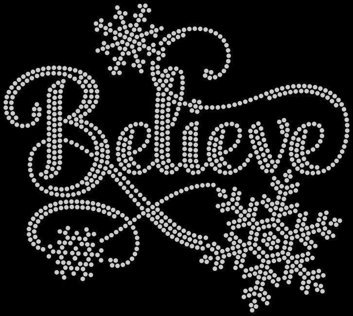 Believe With Snowflakes Rhinestone Shirt