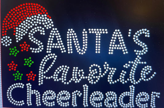 SANTA'S FAVORITE CHEERLEADER RHINESTONE DESIGN