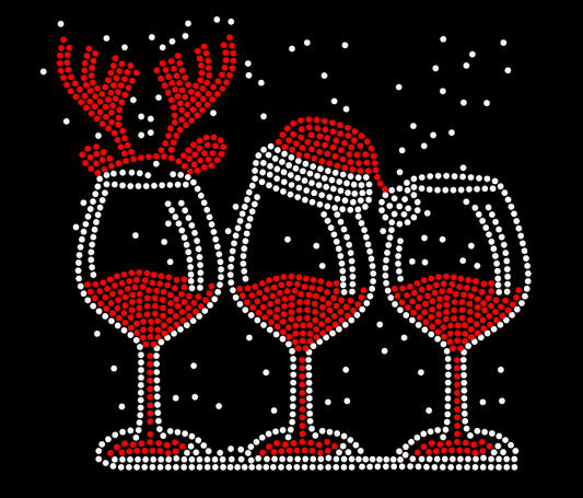 CHRISTMAS GLASSES Rhinestone Shirt
