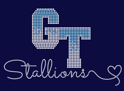 GT STALLIONS OMBRE WITH HEART BLING DESIGN