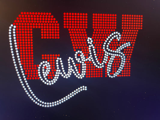 CW LEWIS CW FULL LEWIS SCRIPT RHINESTONE DESIGN