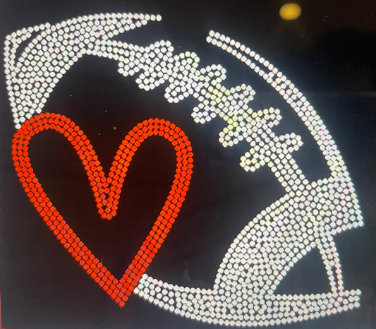 DELSEA HS FOOTBALL LOVE RHINESTONE DESIGN
