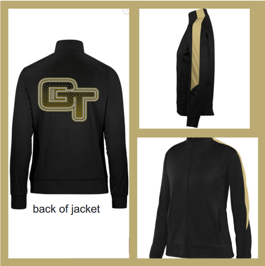 GT LIONS GT LOGO RHINESTONE ZIPPERED WARM UP JACKET