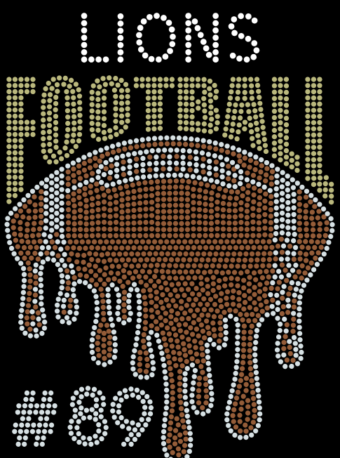 LIONS DRIP FOOTBALL BLING DESIGN ADD NUMBER