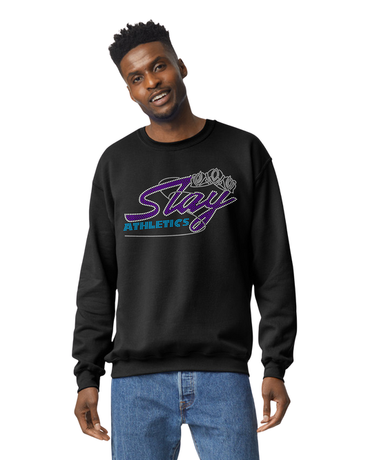 SLAY ATHLETIC GLITTER VINYL CREWNECK SWEATSHIRT