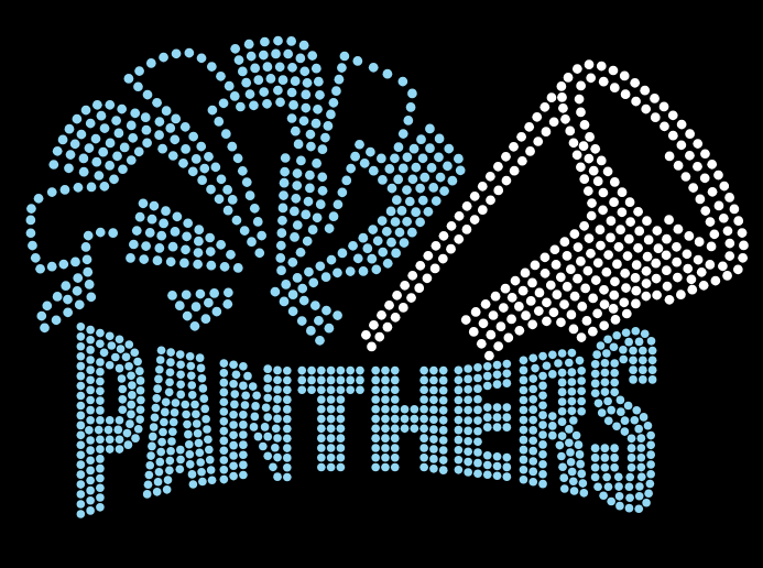 PANTHER PYAA CHEER MEGAPHONE POM POM BLING DESIGN