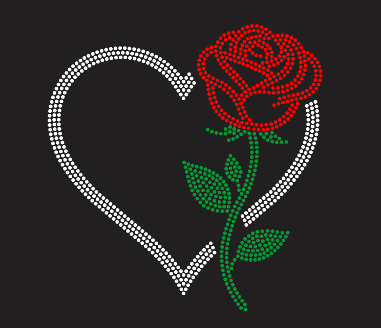 HEART ROSE Rhinestone Shirt