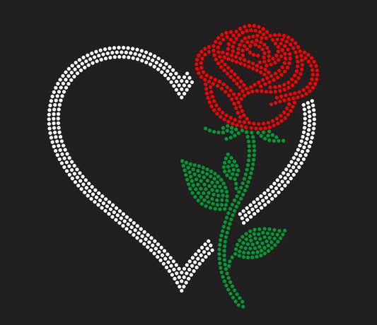 HEART ROSE Rhinestone Shirt