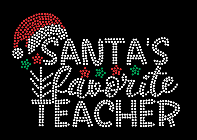 SANTA'S FAVORITE TEACHER Rhinestone Shirt