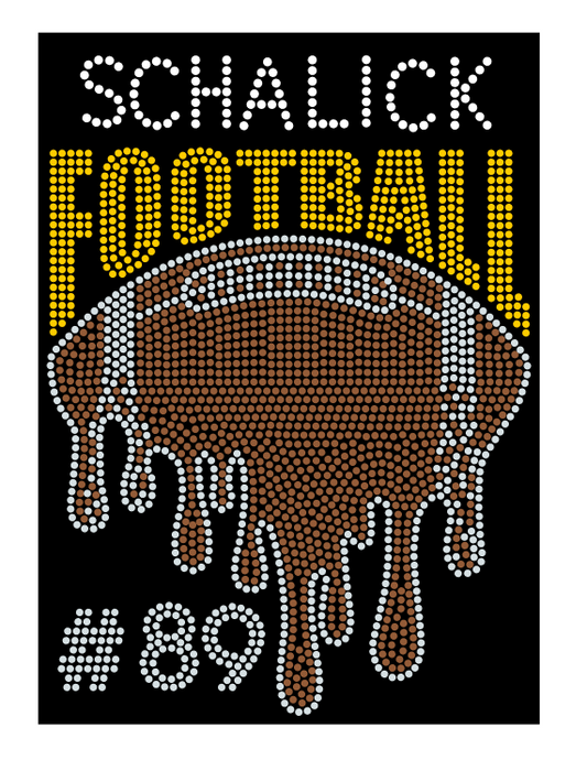 SCHALICK COUGARS DRIP FOOTBALL BLING DESIGN