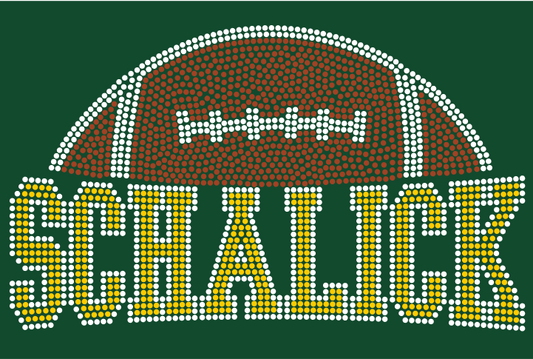 SCHALICK FOOTBALL WARPED FILL BLING DESIGN