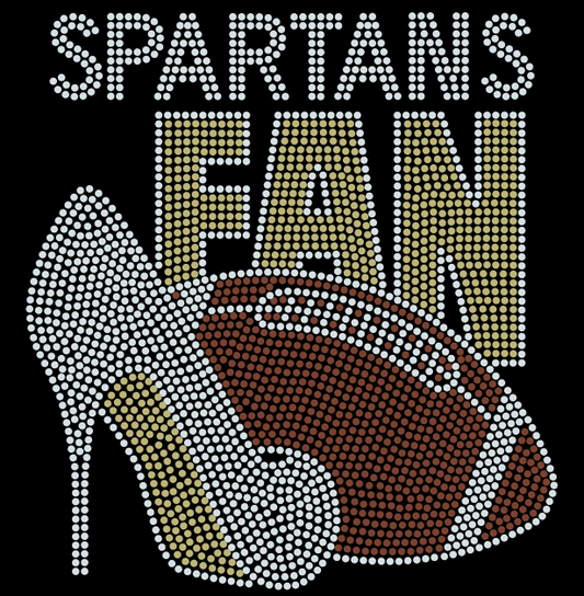 SPARTANS HEEL FOOTBALL BLING DESIGN