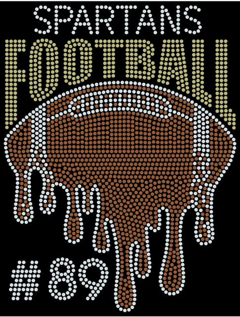 SPARTANS DRIP FOOTBALL BLING DESIGN ADD NUMBER