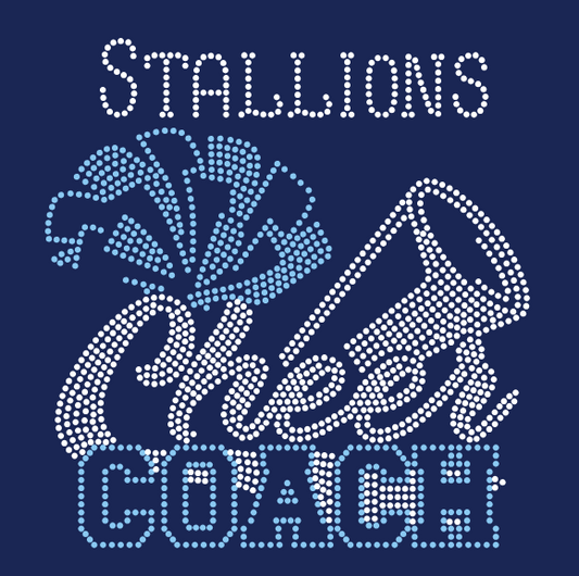 STALLIONS COACH POM AND MEGAPHONE BLING DESIGN