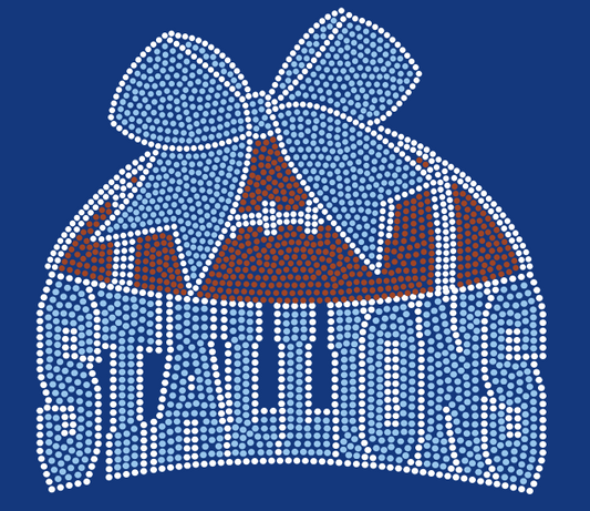 STALLIONS BOW WITH FOOTBALL BLING DESIGN