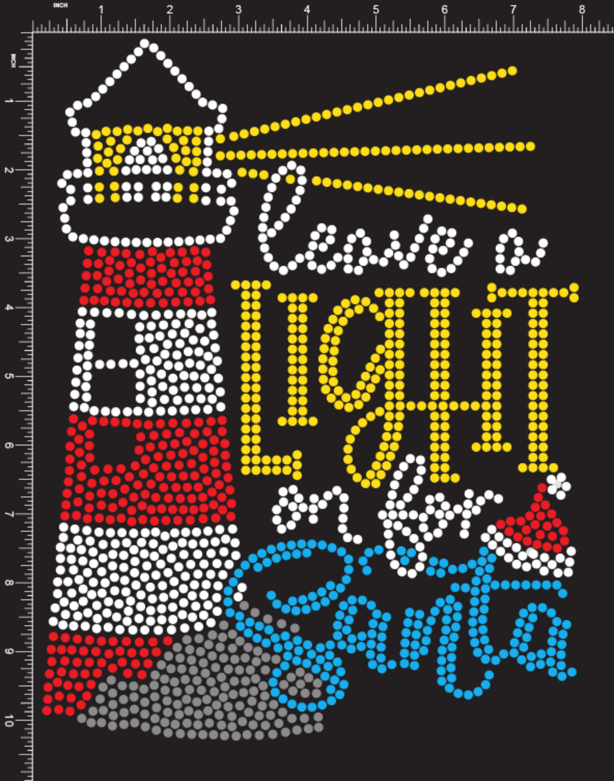 Leave A Light On For Santa Claus Rhinestone Shirt