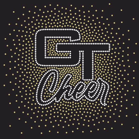 GT LIONS CHEER SCATTER RHINESTONE DESIGN