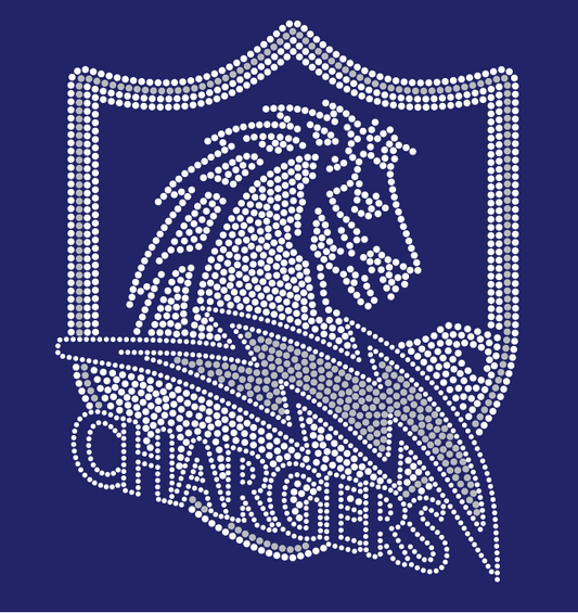 TC CHARGERS SCHOOL LOGO BLING DESIGN