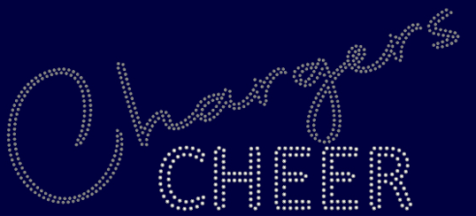 TC CHARGERS CHEER AUTOGRAPHY FONT BLING DESIGN
