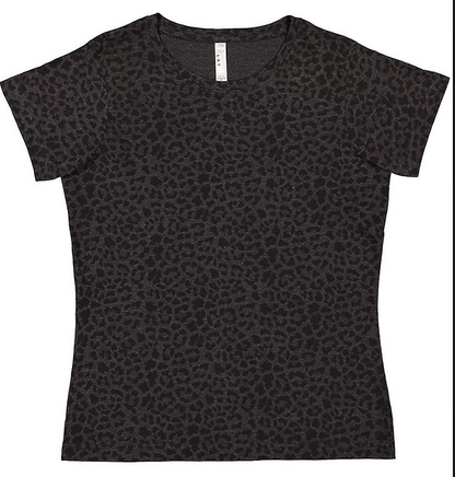 ACG GRAY/BLACK LEOPARD SCOOP NECK