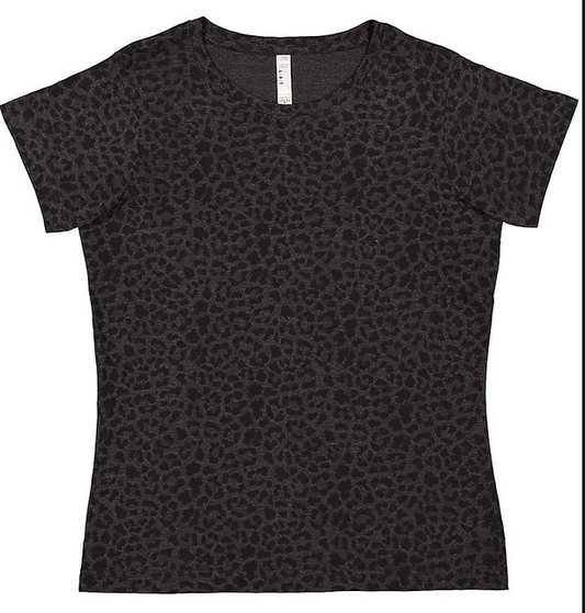 ACG GRAY/BLACK LEOPARD SCOOP NECK