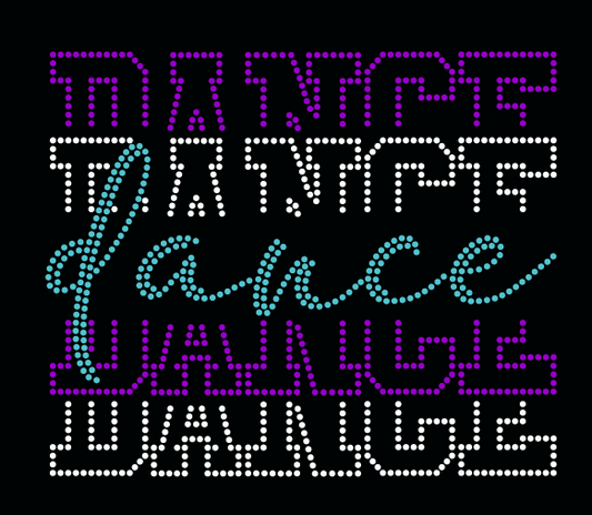 X SQUAD DANCE STACKED RHINESTONE DESIGN