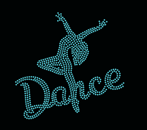 X SQUAD DANCE SILHOUETTE RHINESTONE DESIGN