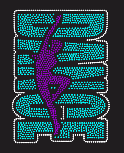 X SQUAD DANCE VERTICAL SILHOUETTE RHINESTONE DESIGN