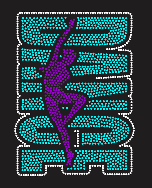 X SQUAD DANCE VERTICAL SILHOUETTE RHINESTONE DESIGN