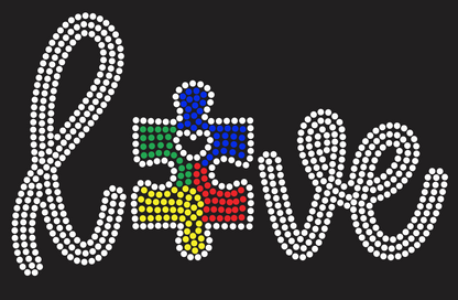 WH LOVE PUZZLE PIECE Rhinestone Design