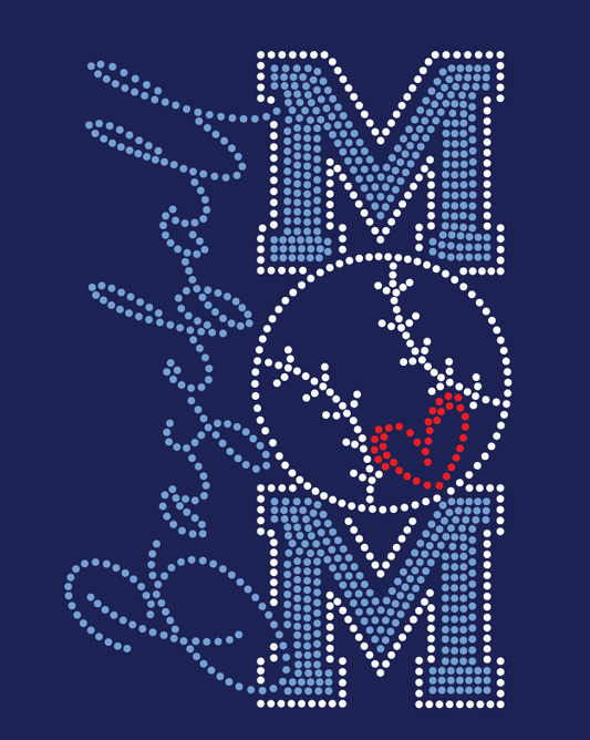 SJYG BASEBALL MOM VERTICAL NAVY SHIRT DESIGN