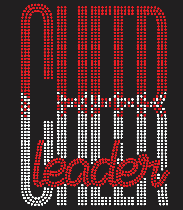 DELSEA HS CHEER TALL LETTERING RHINESTONE DESIGN