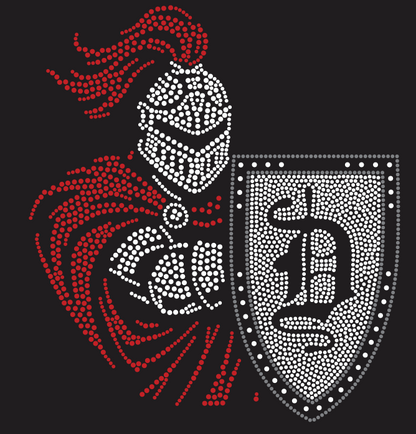 DELSEA HS CRUSADER WITH SHIELD RHINESTONE DESIGN